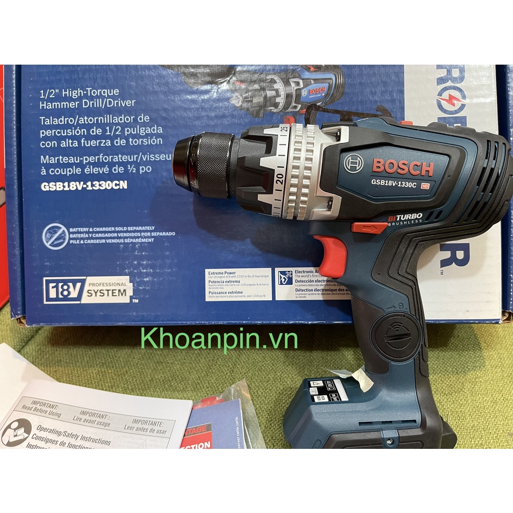 Máy khoan bê tông Bosch GSB18V-1330CN thân máy