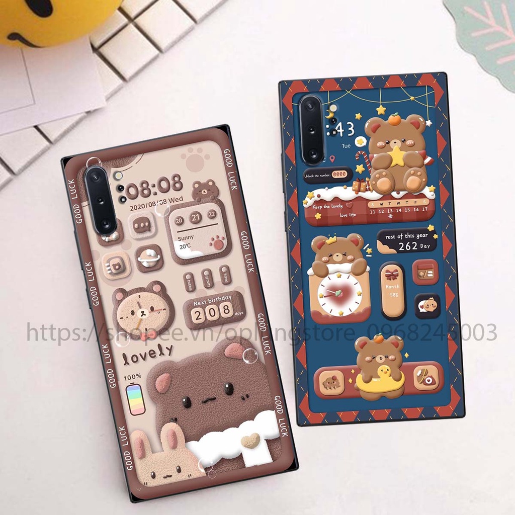 Ốp Samsung Note 10/ Note 10 Plus/ Note 10 Lite/ M60s/ A81 bộ hình bear lovely,merry christmas,space,mill tea cute