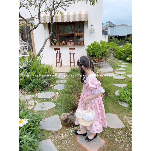 ĐẦM SMOCK HOA LƯỢN SÓNG