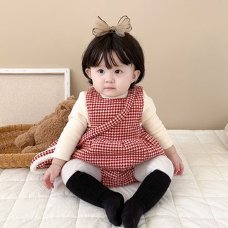 Bộ Áo Liền Quần Bằng Cotton Dày Dặn Thời Trang Mùa Đông Cho Bé Gái 0-2 Tuổi MKK2