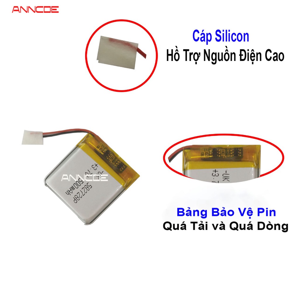 Pin anncoe 500mAh - 3,7v thay thế cho đồng hồ ANNCOE A115 và ANNCOE A22S