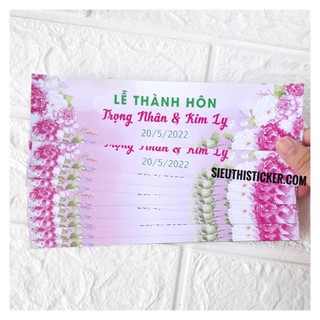Combo 10 Tem nhãn dán chai nước suối đám cưới (đổi tên theo yêu cầu)
