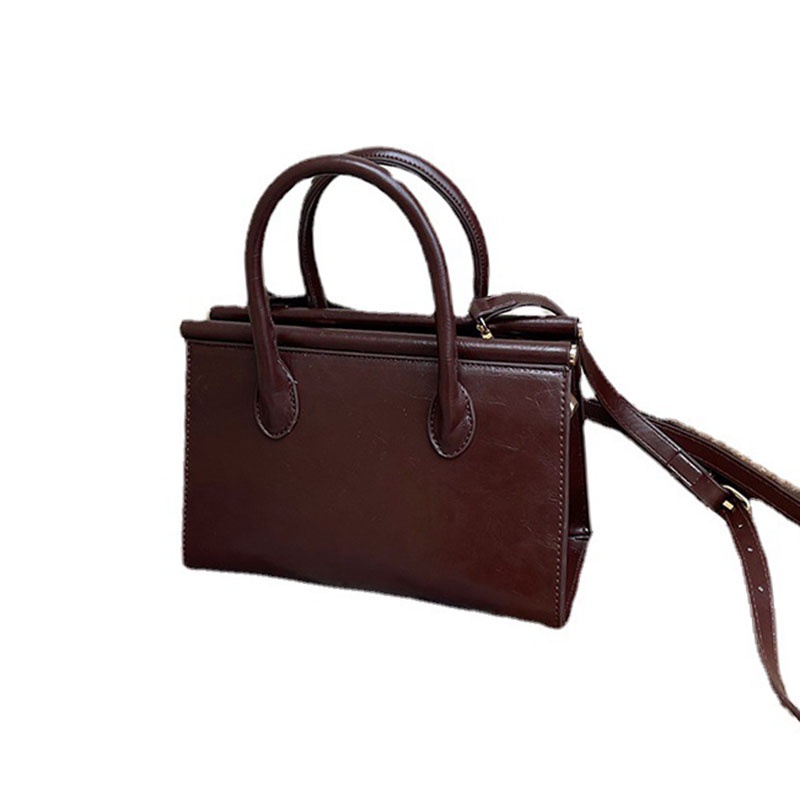 Túi Đeo Chéo Bằng Da Bóng Màu Trơn Phong Cách Hàn Quốc Cổ Điển Thời Trang Cho Nữ