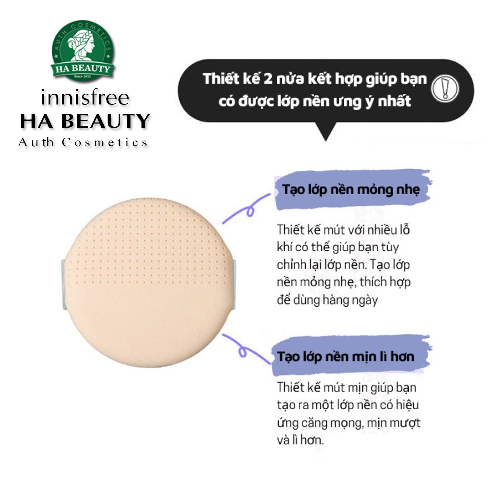 Mút tán phấn nước Kiếm soát nhờn innisfree No Sebum Powder Cushion Puff 1ea