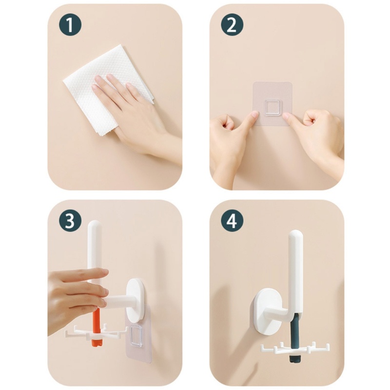 Giá Đỡ Dụng Cụ Nhà Bếp Có Móc Treo Tự Dính