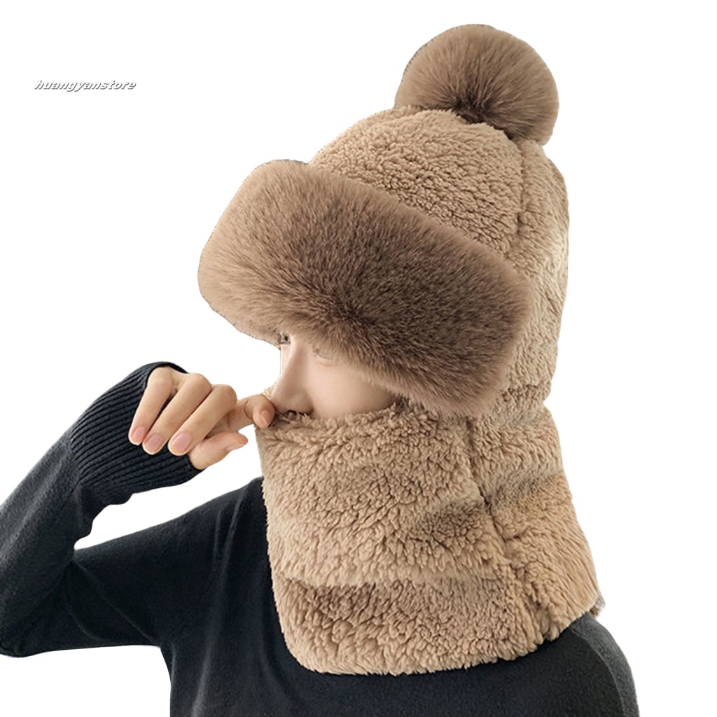 HY| Mũ Trùm Đầu Giữ Ấm Cổ Dày Dặn Thoải Mái Thời Trang Mùa Đông Cho Nữ