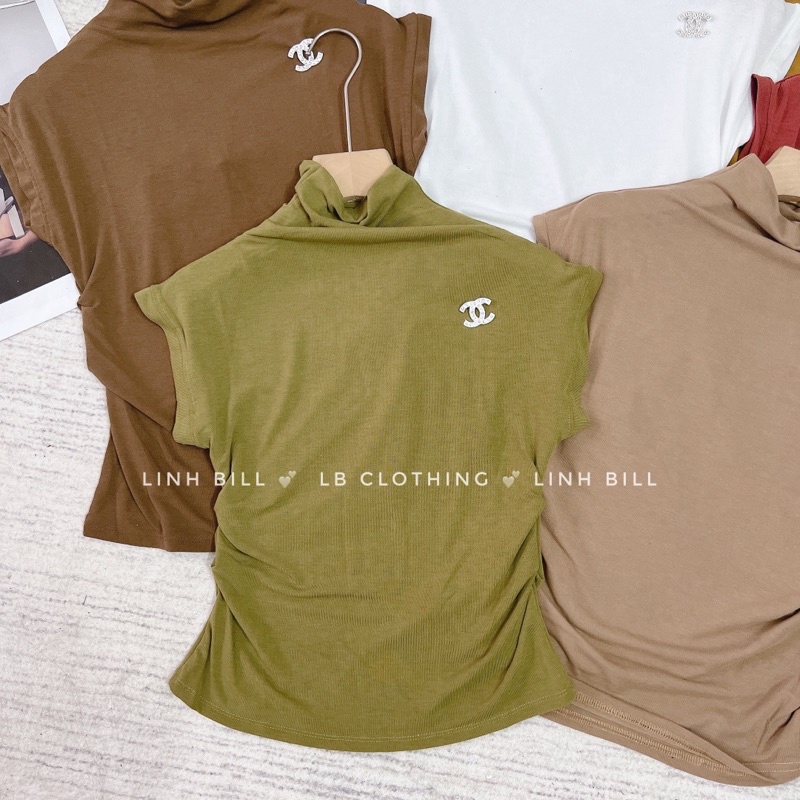 ÁO THUN GIẤY TAY HẾN CỔ LEO KÈM TAG CHẤT CO GIÃN MS10572