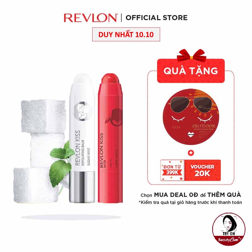 [Combo] Son dưỡng và tẩy tế bào chết trên môi Revlon Kiss Exfoliating Balm + Son dưỡng môi có màu Kiss Balm 2.6g