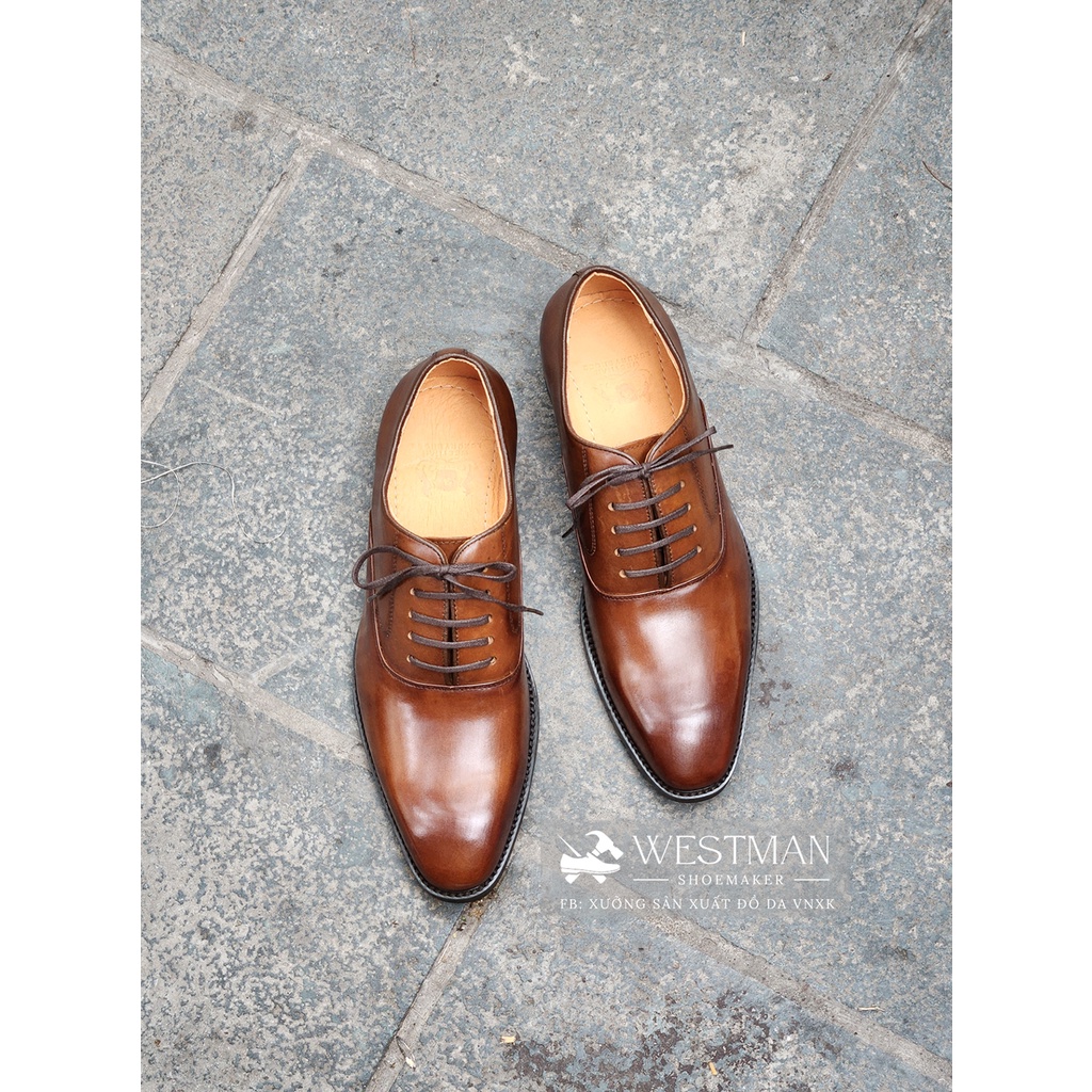 Giày nam Oxford Plain-toe Da Thật Westman W0021 Màu Light Brown