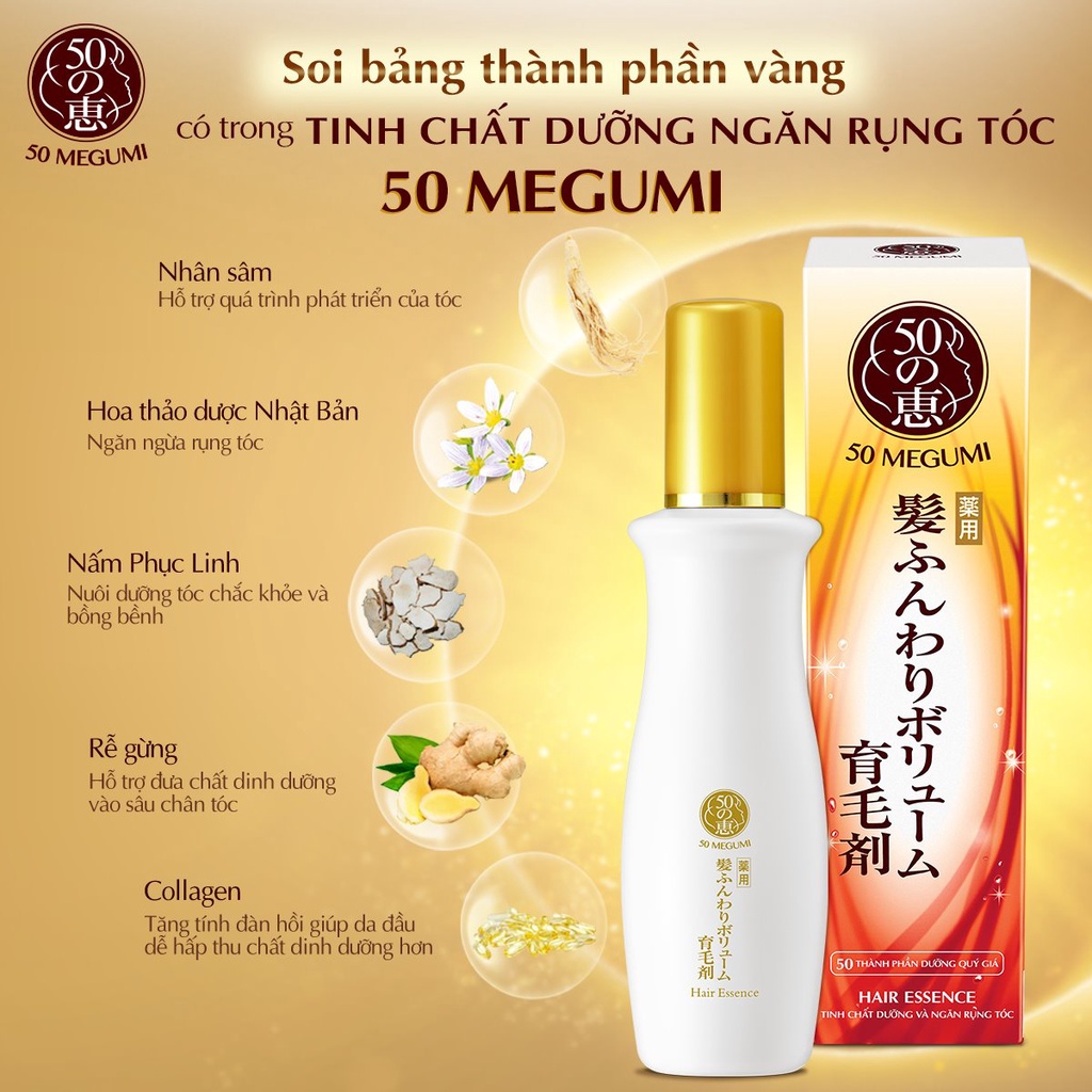 Tinh Chất Dưỡng & Ngăn Rụng Tóc 50 Megumi Hair Essence 30ml/120ml