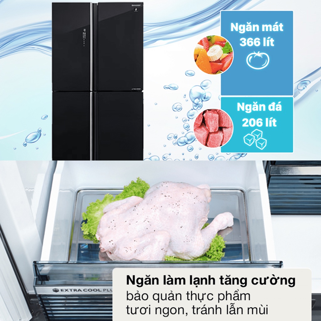SJ-FXP640VG-BK Tủ lạnh Sharp Inverter 572 lít SJ-FXP640VG-BK Mới Miễn Phí Lắp đặt--Chỉ giao tại HN--