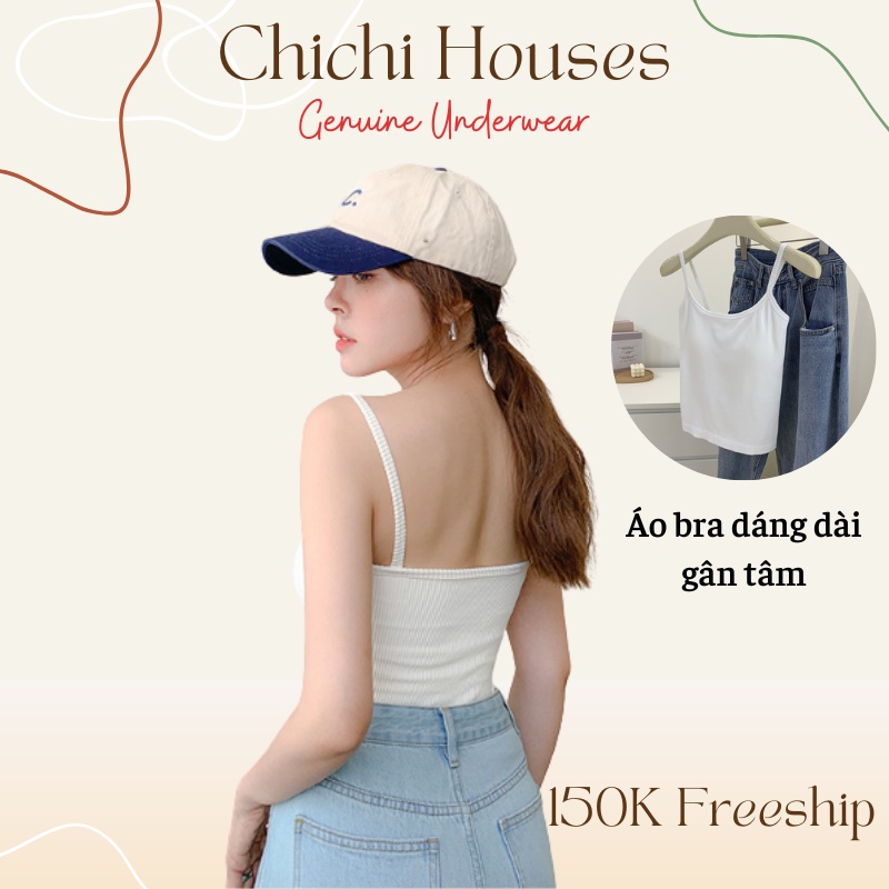 Áo hai dây thun nữ cao cấp Chichi Houses vải cotton 100% co dãn tốt - 6081