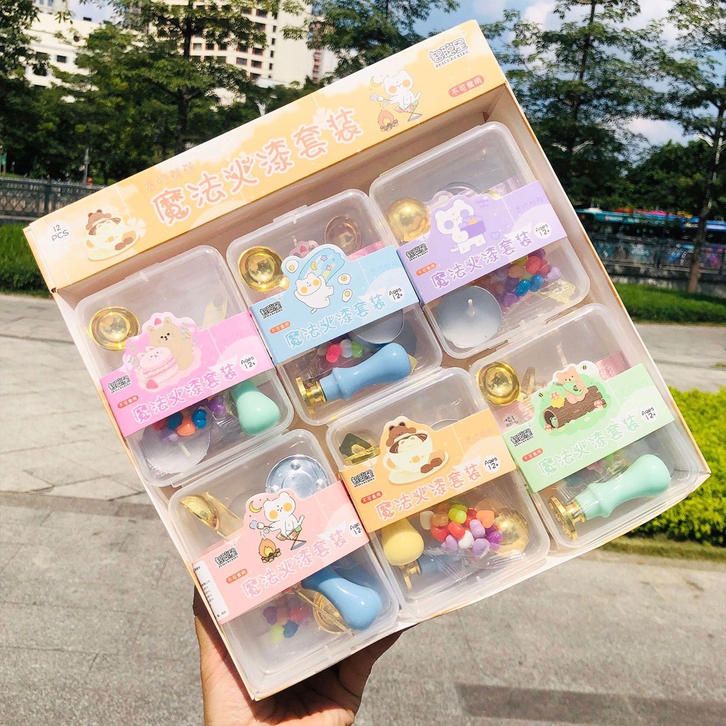 PVN53613 Bộ dụng cụ đóng con dấu sáp cổ điển niêm phong, trang trí bullet journal, phong bì thư con sáp vintage