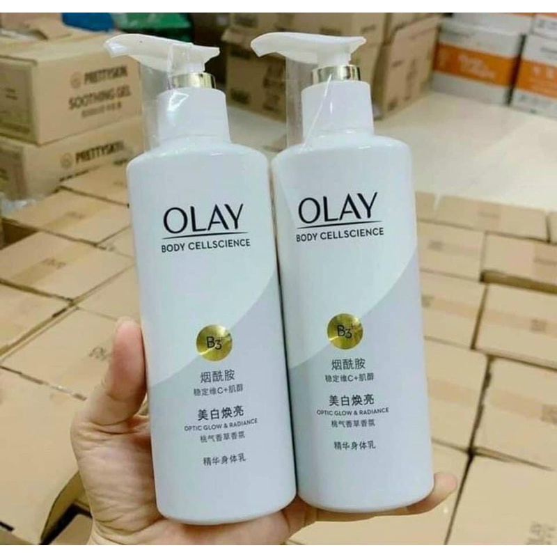 Dưỡng thể OLAY B3+ Body Cellscience Super Bright Glow Optic Whitening cao cấp dưỡng ẩm trắng da 70ml/210ml