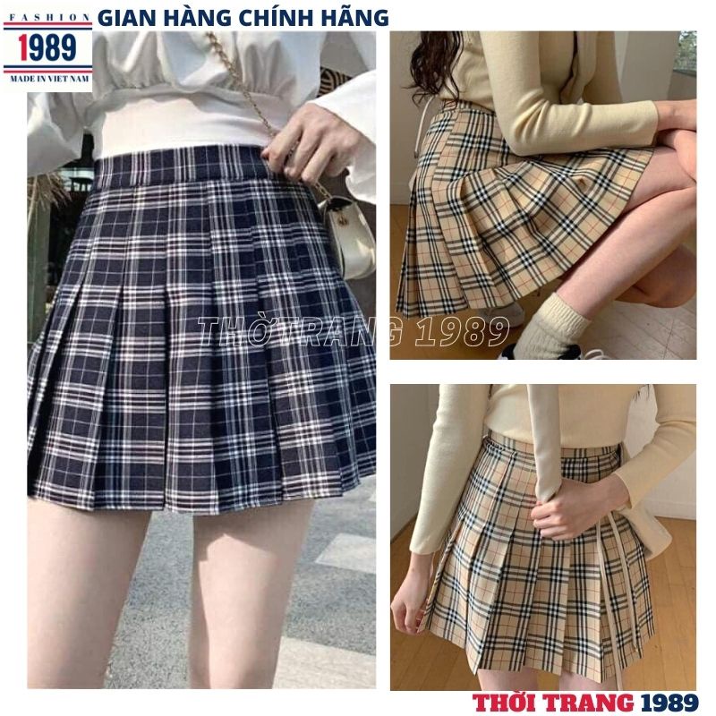 Chân váy nữ kẻ caro ,chân váy tenis kiểu dáng hàn quốc ulzzang lưng cao mặc tôn dáng -PHƯƠNG 1989