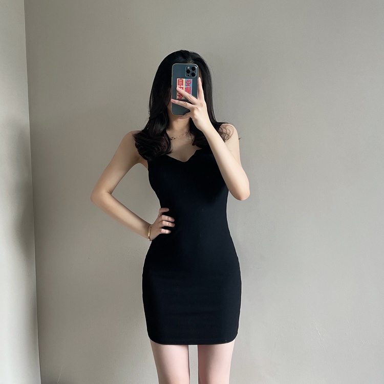 Đầm Váy bA Lỗ Body SÁT NÁCH CỔ XẺ V bA lỖ Nữ Thun Gân Kiểu Đẹp Ôm Gợi Cảm