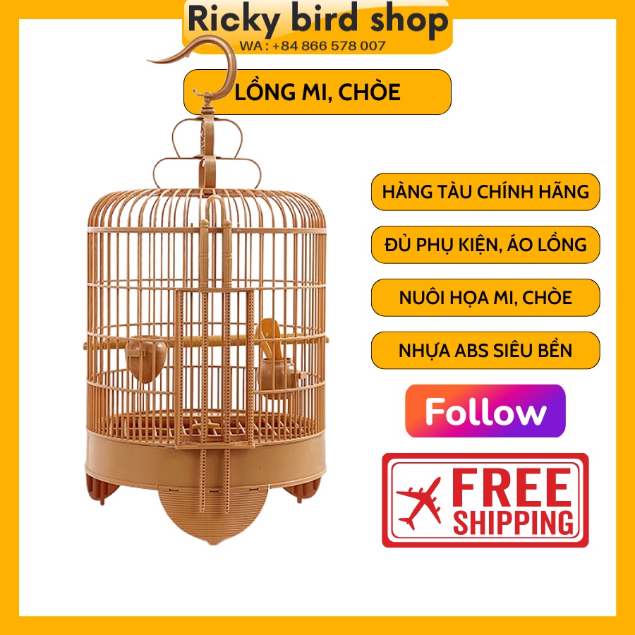 Lồng chim họa mi, chích chòe làm bằng nhựa siêu bền, tiện lợi (Tự lắp ráp đơn giản)