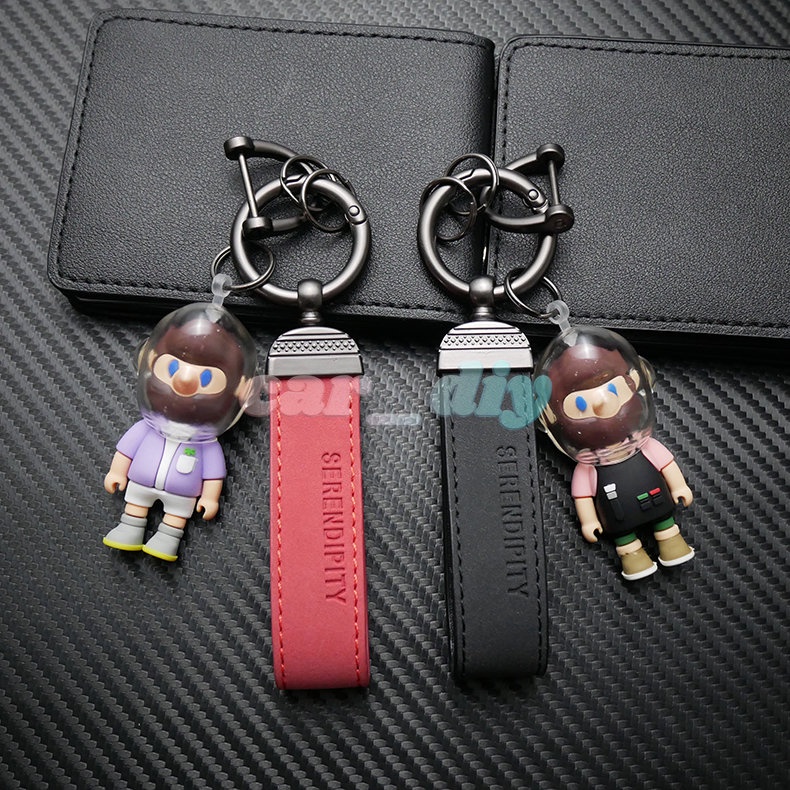 Móc Khóa Da PU Hình Búp Bê BOB-X 3D Thời Trang Cho Nam Và Nữ