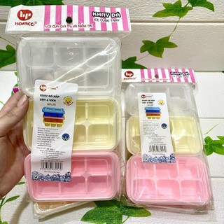 Khay đá nắp đậy 6 viên HPL78 – Khuôn làm thạch rau câu, trữ đông thức ăn cho bé bằng nhựa cao cấp HOFACO