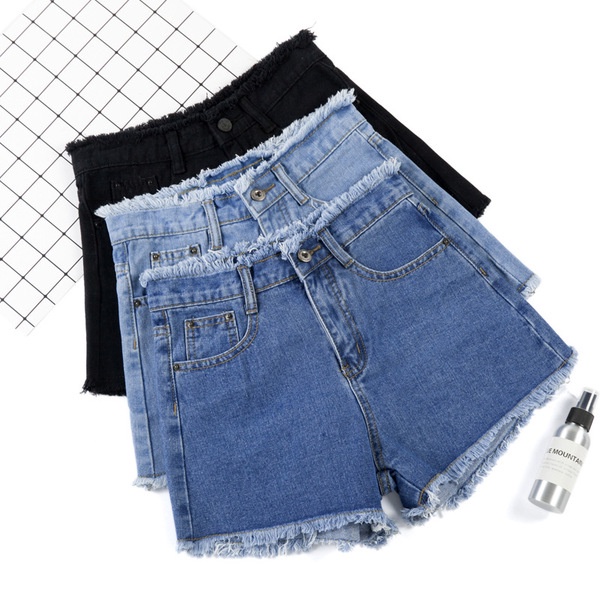 Denim shorts women's summer new Korean version of loose wide legs Joker slim high waist pants tide
