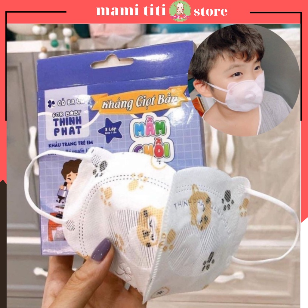 Khẩu trang em bé, Hộp 10 khẩu trang mầm chồi lá cho bé