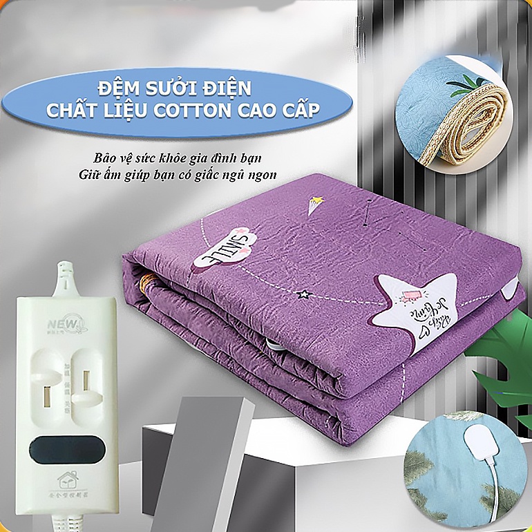 Thảm Điện Sưởi Ấm Mùa Đông Vải Cotton Cao Cấp. Đệm Sưởi Điện Giữ Ấm – Giúp Lưu Thông Khí Huyết Chống Tai Biến.