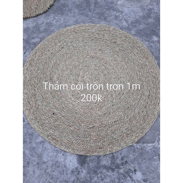 Thảm cói tròn trơn 1 m