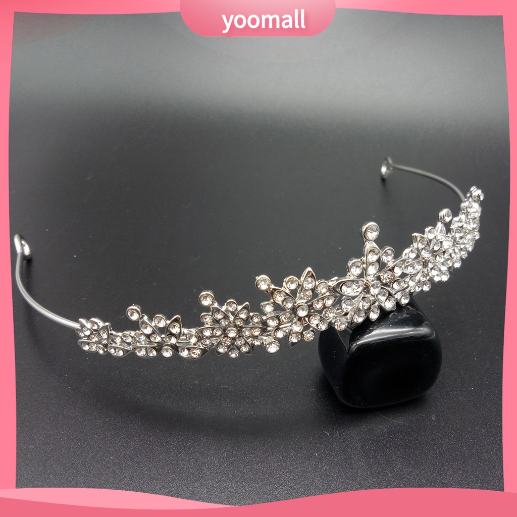 Yoomall| Vương Miện Đính Đá Lấp Lánh Độ Ổn Định Cao Thời Trang Cho Nữ