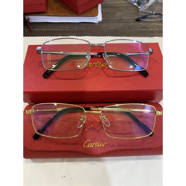 Gọng kính Titanium nguyên chất mạ vàng Cartier