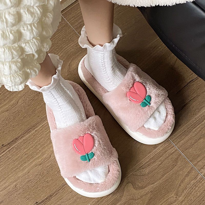 Dép Bông Đi Trong Nhà Hình Hoa Tulip Xinh Xắn