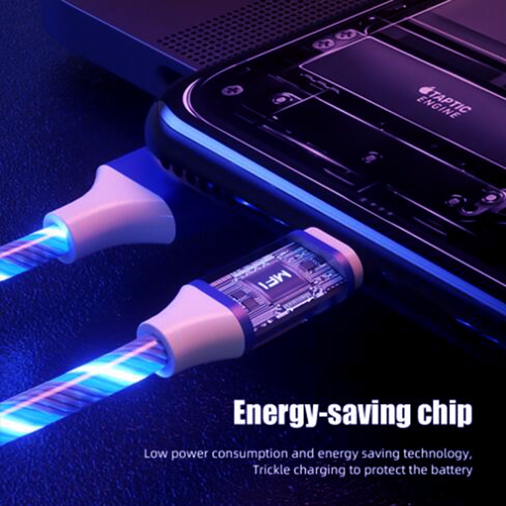 Dây Cáp Sạc Nhanh USB Loại C Có Đèn LED Phát Sáng 5A Cho Điện Thoại Di Động