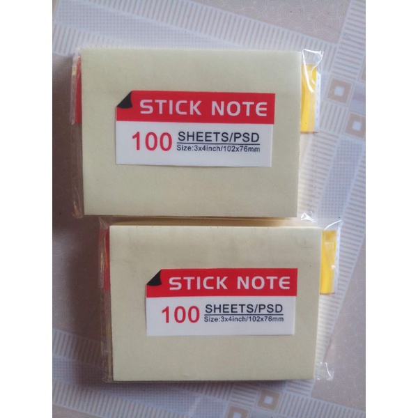 Giấy nhớ Giấy note ghi chú màu vàng 100 tờ/xấp