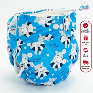Bỉm vải cho bé goodmama họa tiết hà mã size m/3-13kg và size l/10-20kg