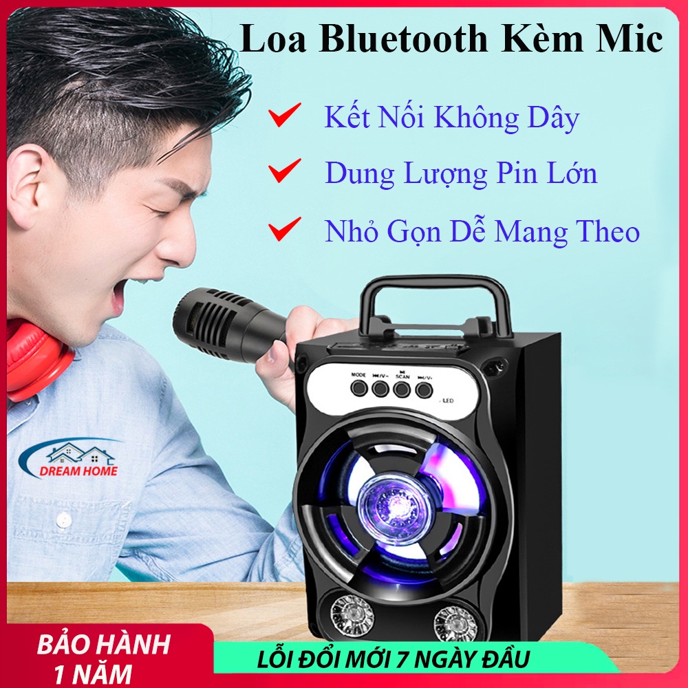 Loa bluetooth hát karaoke tặng kèm mic, loa bluetooth mini, loa kẹo kéo giá rẻ. Bảo hành 1 năm, đổi mới 7 ngày nếu lỗi