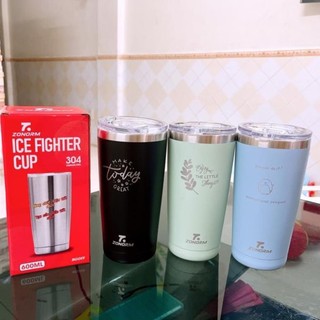 Ly giữ nhiệt 600ml zonorm inox 304 giữ nhiệt 24h tặng kèm túi và bộ cọ ống hút