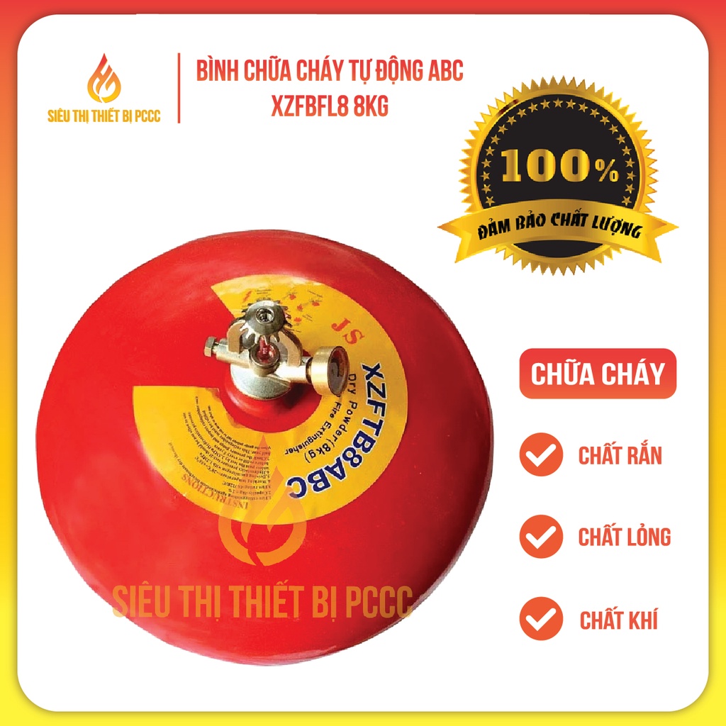 Bình cầu chữa cháy tự động bằng bột ABC 8kg XFZBL8 - Siêu thị thiết bị PCCC