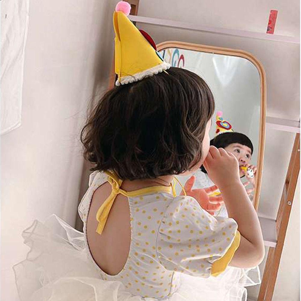 Băng Đô Cài Tóc Hình Ngôi Sao / Trái Tim Phối Bóng Lông Dễ Thương Dùng Làm Đạo Cụ Chụp Ảnh Sinh Nhật