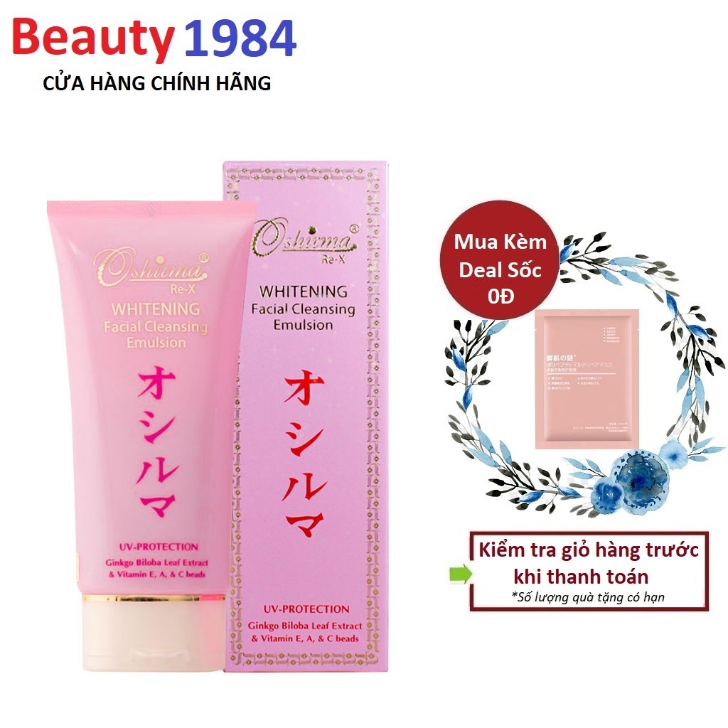 Sữa rửa mặt sáng da thảo dược bạch quả Oshirma Re-x 60ml