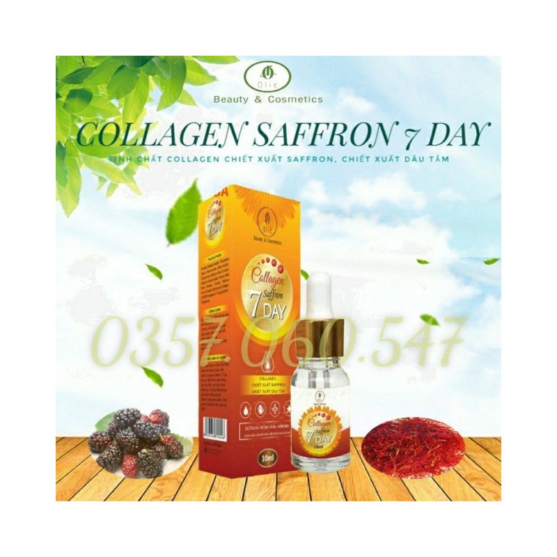 Serum Dưỡng trắng da collagen saffron 7 day olic  Mỹ phẩm hỗ trợ  ngừa lão hóa da