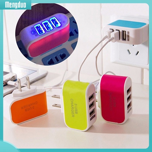 Cốc sạc chia 3 cổng USB có đèn LED