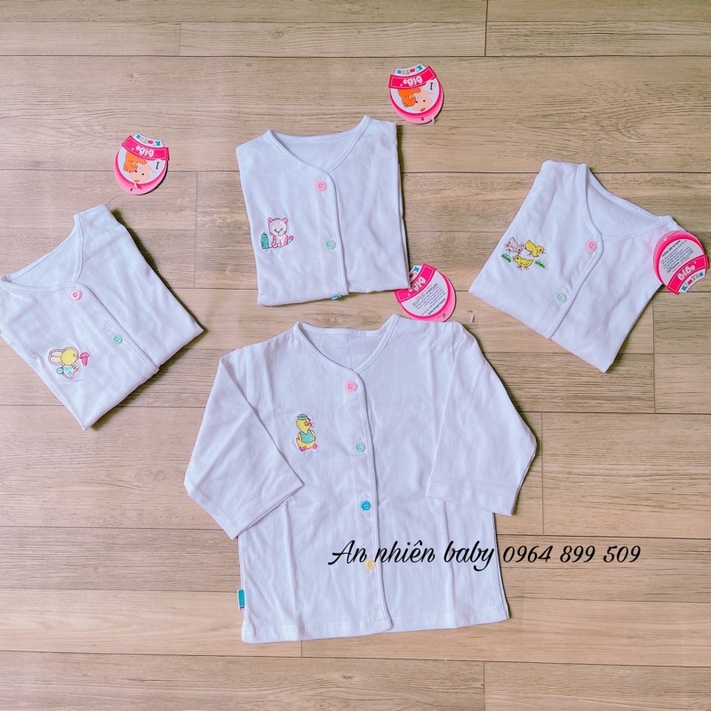 Áo tay dài trắng cotton bibo kim thu