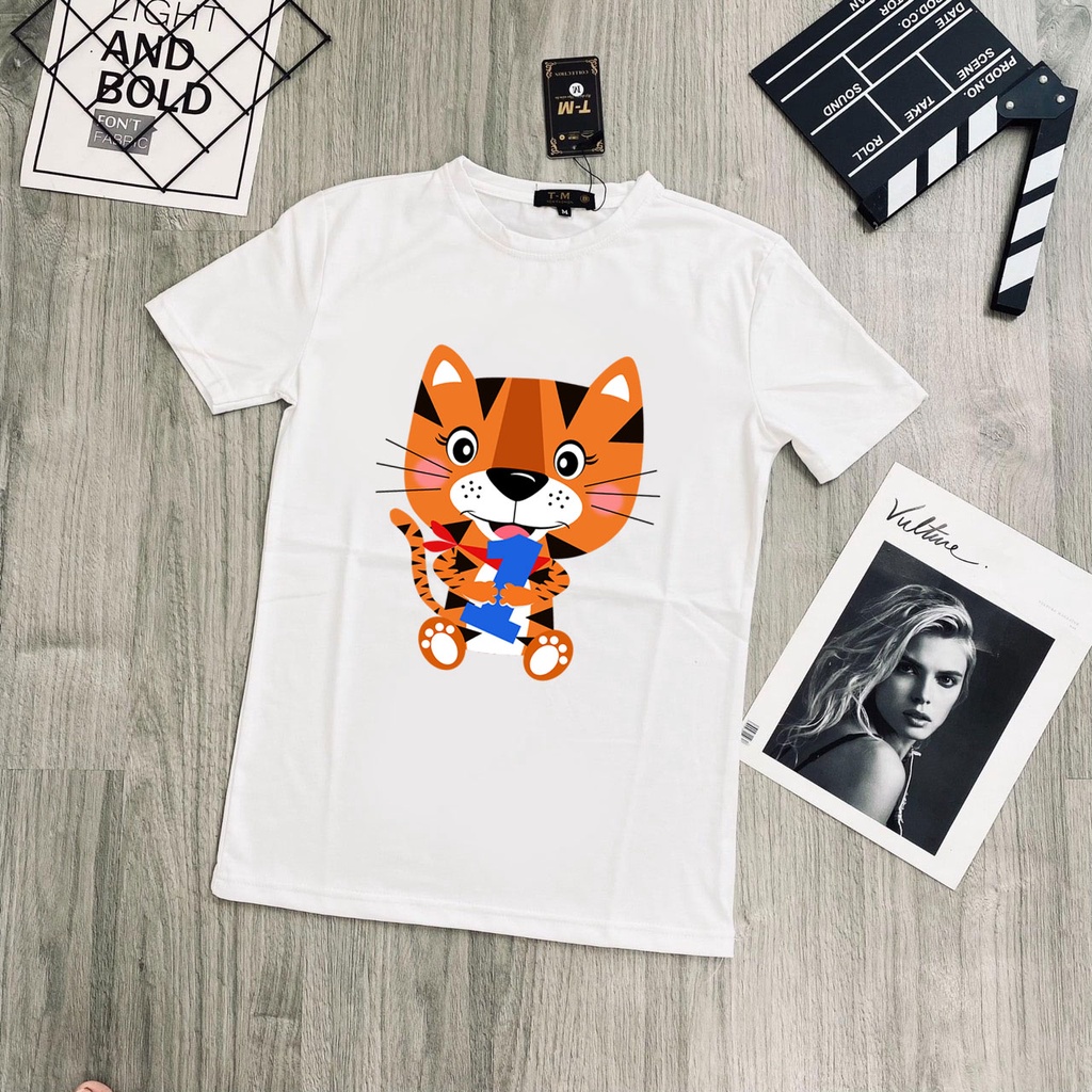 Áo thun nam nữ 100% cotton có hình chú hổ con siêu cool ngầu ,hàng mẫu mới siêu hot - tt2