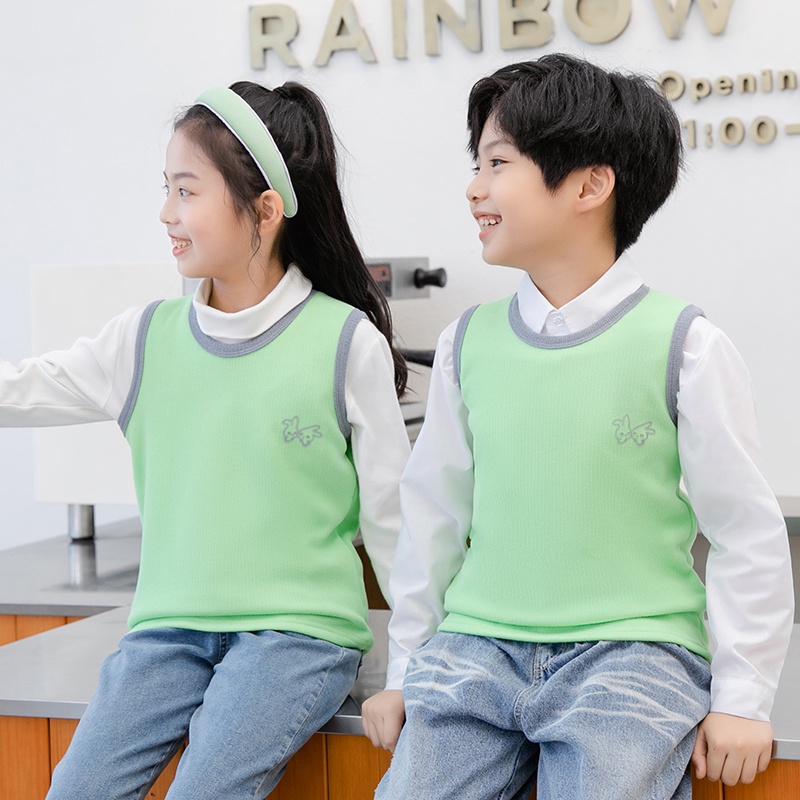 Áo Khoác Lông Cừu Không Tay Thời Trang Mùa Đông Dành Cho Bé Trai Gái 3-15 Tuổi