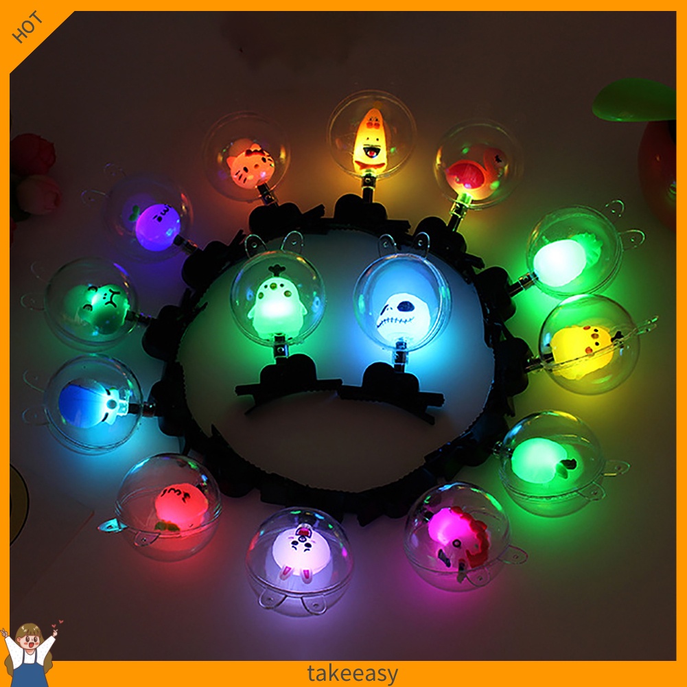 Kẹp tóc trong suốt gắn đèn LED phát sáng dễ thương độc đáo