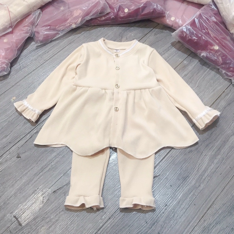 Set bộ tăm nhung babydoll cho bé gái S0004