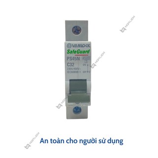 CB 1 Tép SINO (10A, 16A, 20A, 25A, 32A, 40A, 63A) PS45N - 1 Cực