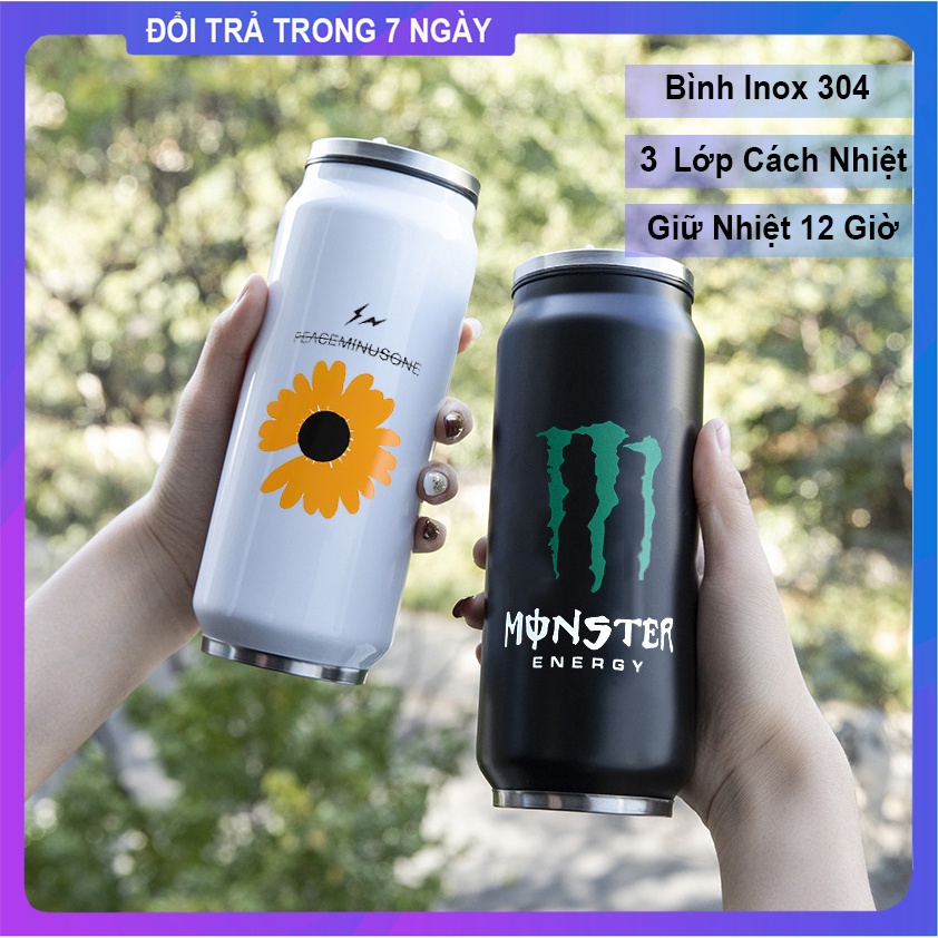 Bình Giữ Nhiệt Coca Inox 304 Có Ống Hút | Ly Giữ Nhiệt Thép Không Gỉ Dung Tích 400 Ml | Bình Đựng Nước