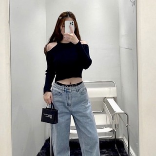 Áo croptop cổ yếm tay dài