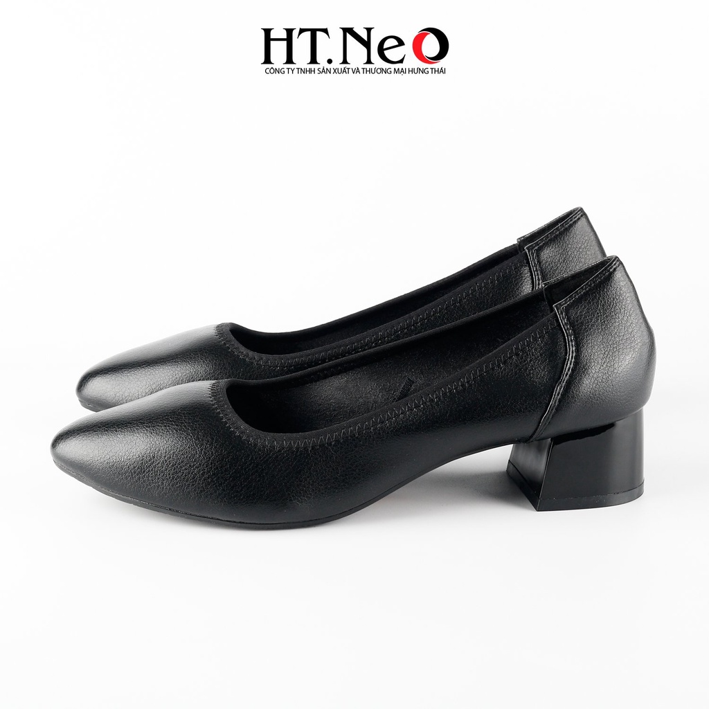 Giày Công sở đế vuông 4cm HT.NEO da bò siêu mềm, sang trọng, thanh lịch và vô cùng chắc chắn CS258