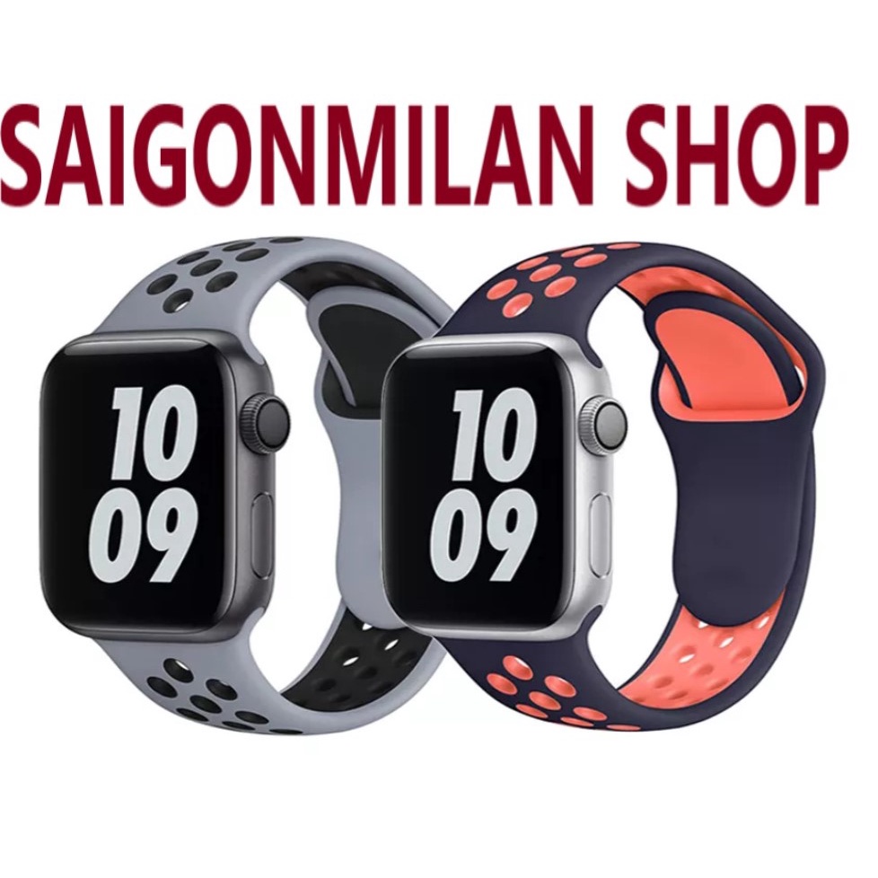 Dây Đeo Cao Su Chống Bẩn Nike Sport Apple Watch Series 7/6/5/SE/4/3/2/1 Size 38-40-41-42-44-45mm